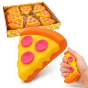 Jucărie Squishy Pizza 8 Felii/set, Anti-Stres 9x7cm Slow Rising, Model Pizza Slice - Img 3