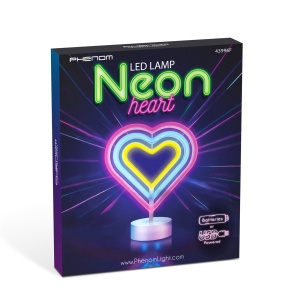 Lampă cu neon LED - inimă multicoloră - 3 x AA + USB - 25,2 x 1,6 x 23 cm - Img 2