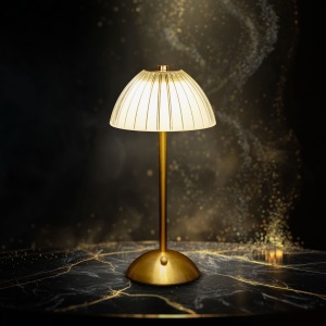 Lampa de masa - auriu - caldura reglabila, luminozitate - baterie USB - Img 3