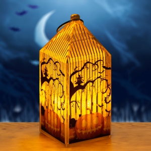 Lampă LED Halloween - dovleac - LED portocaliu - 2 x LR44 - 4 x 4 x 9,5 cm