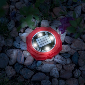 Lampă solară înjunghiată cu LED-uri - roșu - alb rece - 11,5 x 2,3 cm