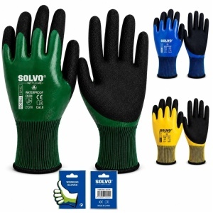 Manusi de Protectie Acoperite cu Latex 12/set, Impermeabile si Antiderapante, Model 10/XL, Diferite Culori