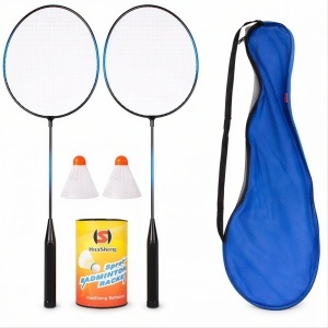 Palete Badminton 2/set cu 2 Fluturasi, 60cm din Plastic