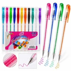 Pix cu Gel Glitter 12/set, Diferite Culori - Img 2