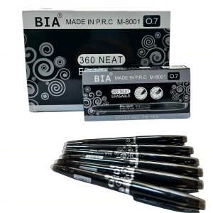 Pix Gel Bia 12/Set, Negru cu Guma de Sters, 12/Cutie, 15 cm