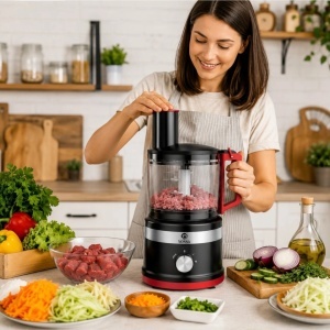 Robot de Bucătărie Multifuncțional 1800W, 35×18.5×21.5cm, pentru Tocarea Cărnii și Procesarea Legumelor - Img 2