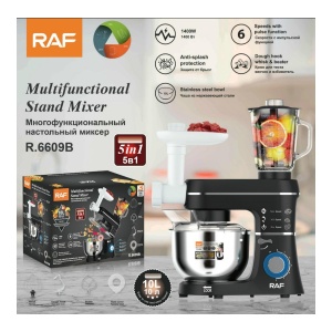 Robot de bucatarie RAF R.6609B, 5 in 1, bol 7L, 1400 W