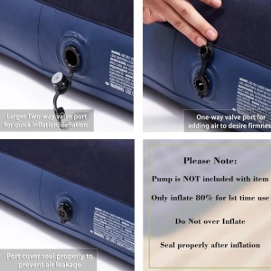 Saltea Gonflabila 191x73x22cm pentru Plaja sau Camping, Suprafata din Catifea - Img 3