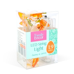 Șir de lumină LED - iepuraș și morcov - 2 m - 20 LED - 2 x AA - Img 2