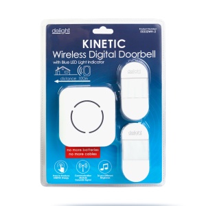 Sonerie wireless digitală fără baterie - Kinetic - 2 unități exterioare - albă - LED albastru - Img 4