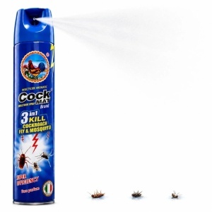 Spray Anti-Insecte 400ml Cock Mat, 3 în 1 pentru Gândaci, Muște și Țânțari
