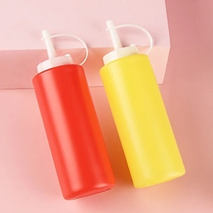 Sticle Dozatoare Sos 2/set, cu Capac și Duză 18.5cm, din Plastic - Img 2