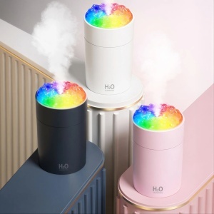 Umidificator de Aer 10.5x5.5cm cu Lumină LED Multicolor, Design Compact Alimentare USB Diferite Culori
