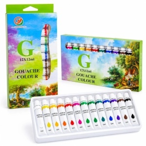 Vopsele Gouache 12ml, pentru Pictură 12 Culori