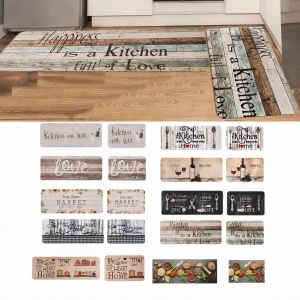 Covorașe de Bucătărie 2 Piese 38x58cm și 38x118cm, Antiderapante Diferite Modele Decorative