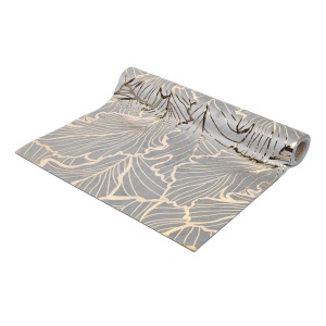 Craciun fata de masa alergator - gri / aur - 180 x 28 cm
