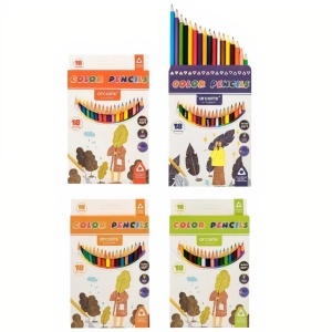 Creioane Colorate 17cm Clasice 18 Culori, din Lemn 10/set Diferite Culori