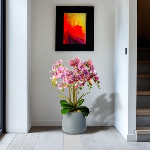Decor artistic - orhidee - violet - 83 cm
