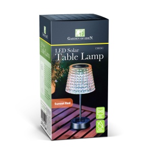 Defect! Lampă de masă solară - LED roz - alb rece - plastic - 26 x 12 cm - Img 3