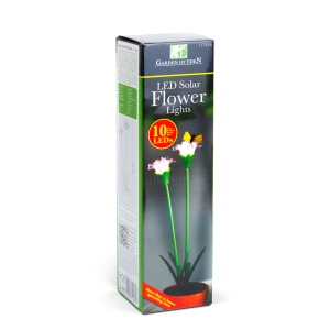 Floare solară colorată - 8 x 8 x 32 cm - 10 LED-uri alb cald - mov - Img 4