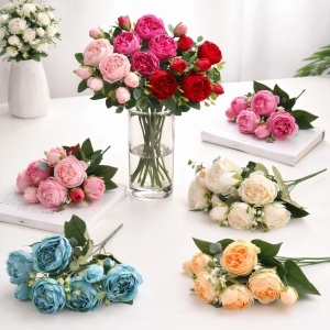 Flori Artificiale Tip Bujor 30cm, Diferite Culori