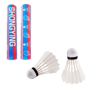 Fluturas Badminton 12/set, din Penaj de Rata cu Cap de Spuma