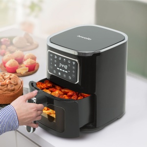 Friteuză cu aer cald (fără ulei) - 220-240V - 1450W - 5L - Panou tactil (Touchscreen)
