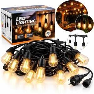 Ghirlanda Luminoasa LED 5m cu 10 Becuri, Lumină Caldă, Rezistentă la Apă, Ideală pentru Terase, Grădini și Camping