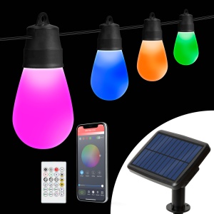 Ghirlandă solară smart LED RGBIC - 15 LED-uri - 6,5 m - Bluetooth