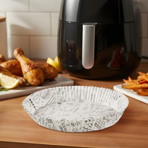 Hârtie de copt pentru Air fryer - pentru gătit fără ulei - cu model, rotund - 20 cm - 50 bucăți / pa