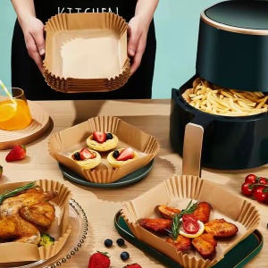 Hârtie de copt pentru friteuza cu aer - utilizare la friteuza cu aer - pătrat - 23 cm - 50 buc / pac - Img 3