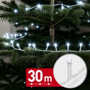 Instalație luminoasă – 30 m – alb rece – 600 LED – 220–240 V – 6 W – cablu transparent