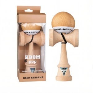 Kendama KROM POP 19cm, Bilă Lucioasă din Lemn in Cutie