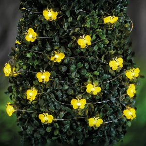 Lampă cu LED-uri solare - albină - 2,4 m - 25 LED - alb cald