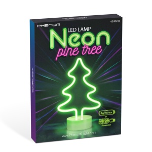 Lampă cu neon LED - brad verde - 3 x AA + USB - 18,5 x 8,5 x 28 cm - Img 3