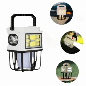 Lanterna Solara LED 15x9cm Felinar Portabil, cu 3 Moduri de Lumina Alb Rece/Cald