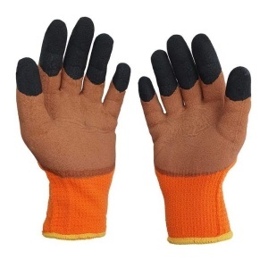 Manusi de Protectie cu Material Gros 12/set, Marimea 10, Maro Negru si Portocaliu, 29-47 - Img 2