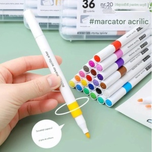 Markere Acrilice 36/Set, cu Gentuta Transparenta, Multicolore, 14 cm - Img 2