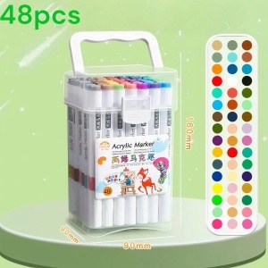 Markere Acrilice 48/Set, in Gentuta Transparenta, Multicolore, 14 cm
