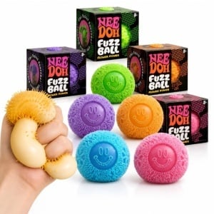 Minge Antistres Smiley Face 6.5cm, Jucărie Senzorială Squishy cu Țepi Moi și Spumă Albă Slow Rising, Stretch & Squeeze, Diferite Culori