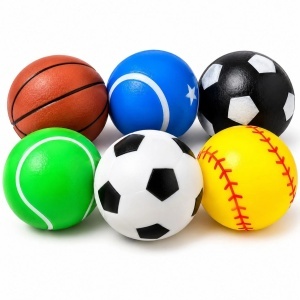 Mingi Sport Moi 6/set, din Cauciuc 5.5cm, cu Sunete, Diferite Modele - Img 2