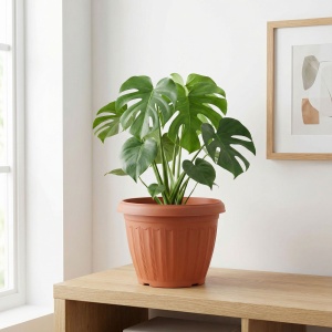 Oala de flori din plastic - teracota - 25 cm