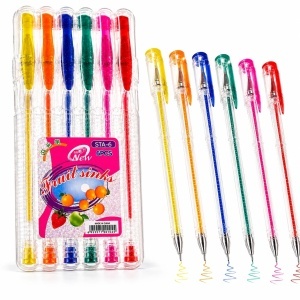 Pix cu Gel Glitter 6/set, Diferite Culori
