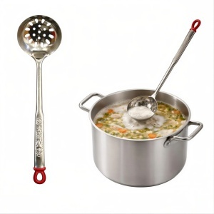 Polonic cu Design Perforat, din Otel Inoxidabil, 28 cm