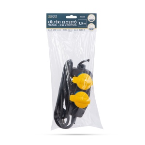 Prelungitor de exterior cu capac - 1,5 m - 4 x 230V - 3 x 1,5 mm², cauciuc - IP44 - Img 2