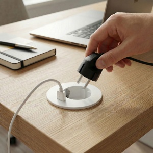 Priză încorporabilă ascunsă + USB - alb