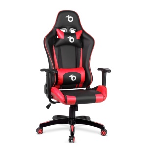 Scaun gamer - cu pernă lombară şi de cap - Roşu