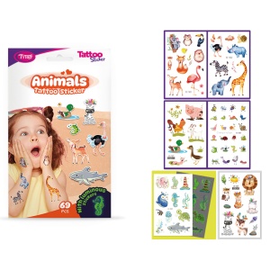 Set autocolant pentru tatuaj animal - 69 piese / ambalaj - Img 2