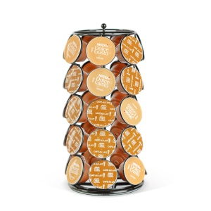 Suport metalic pentru capsule de cafea – pentru 35 de capsule Dolce Gusto – 165 x 165 x 320 mm – neg
