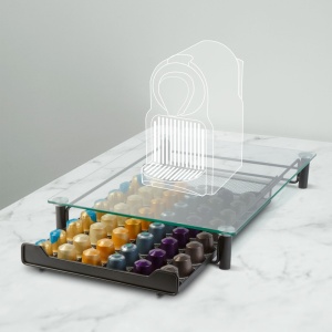 Suport metalic pentru capsule de cafea – pentru 60 capsule Nespresso – 410 x 260 x 60 mm – negru mat - Img 2